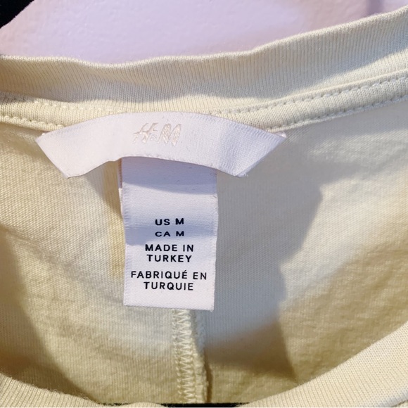 H&M Sleeveless Should Pad Tank Light Yellow Sz M - Picture 7 of 7